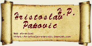 Hristoslav Papović vizit kartica